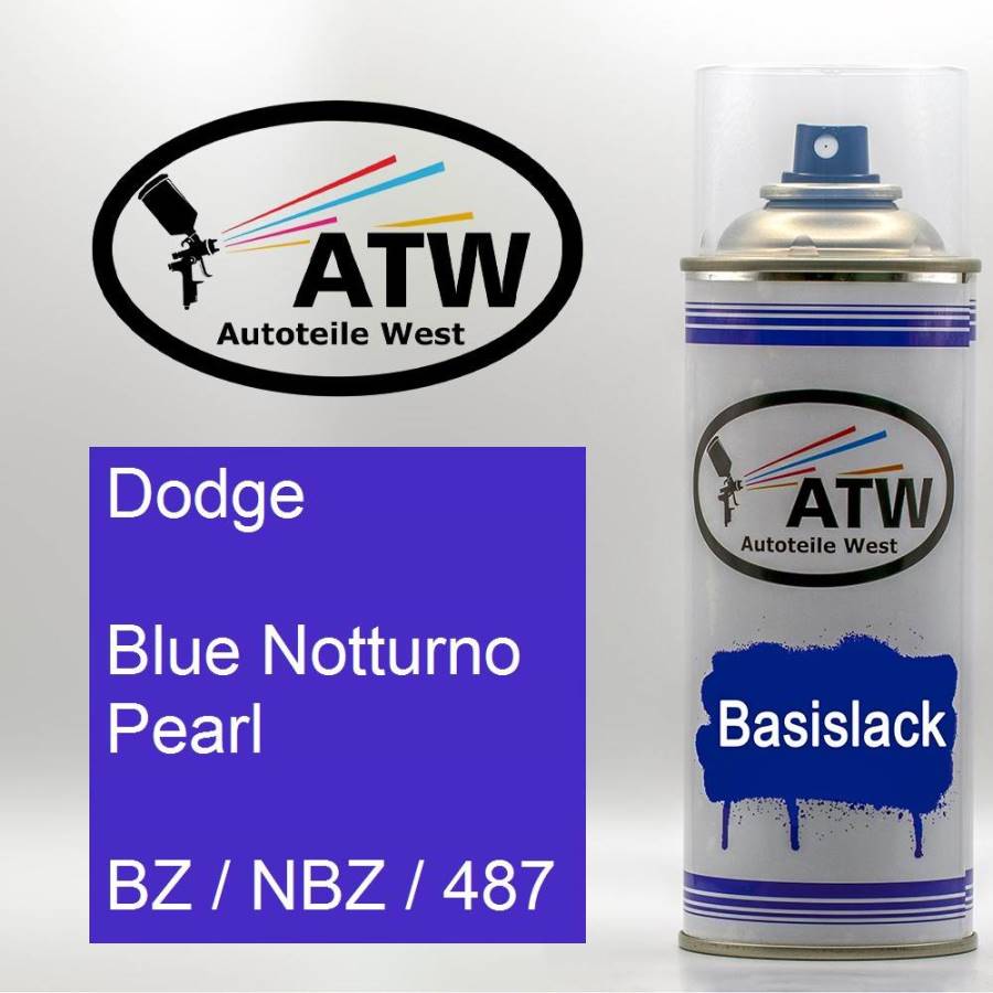 Dodge, Blue Notturno Pearl, BZ / NBZ / 487: 400ml Sprühdose, von ATW Autoteile West.